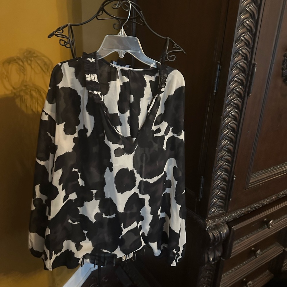 Sanctuary sheer blouse with front tie closure